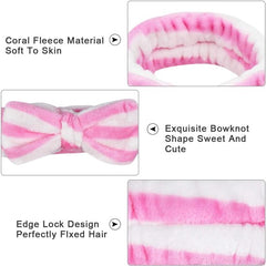 4-Piece Headbands for Women - Bow Headbands - Headbands - Suitable for Spa - Facial Cleansing - Makeup - Shower & Spa