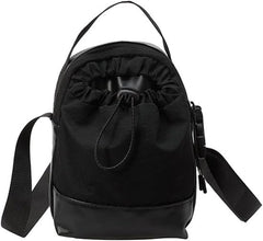 Women's shoulder bag - casual bag - adjustable canvas bag with drawstring - suitable for daily commuting and travel.（Black）
