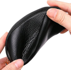 Mini Keychain Pouch/Coin Holder - Key Holder, Coin Organizer, Wallet for Women and Men, Keychain Protector (Black)