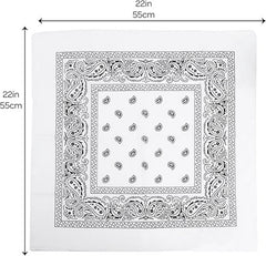 3-Piece Headscarf Set (Square) - Retro Black & White Pattern Headscarf Scarf for Daily Styling, Hairband & Decoration