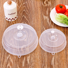 2 Pcs Microwave Splatter Cover, Clear Plastic Food Cover Lid with Steam Vent for Plate Dish Bowl, 10 Inch and 8 Inch