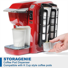 2Pcs Coffee Pod Holder Side Mount, Compatible with K Cup Pods Dispenser, for Single Serve Coffee Makers, Black