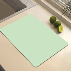 Dish Drying Mat, Highly Absorbent Diatomite Kitchen Drainer Mat for Countertops Sinks and Draining Racks, Green, 12 x 16 Inch