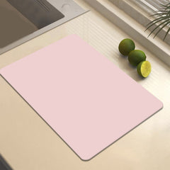 Dish Drying Mat, High Absorbent Soft Diatomite Dish Drainer Mat for Kitchen Countertop, Sink and Draining Rack, Quick Dry Kitchen Mat, Hot Pink, 12x16 Inch