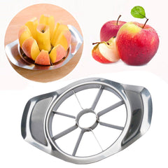 8 Slices Stainless Steel Apple Slicer and Corer, Easy Cut Fruit Cutter, Sturdy and Easy to Use, Silver