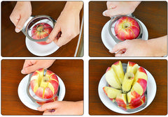 8 Slices Stainless Steel Apple Slicer and Corer, Easy Cut Fruit Cutter, Sturdy and Easy to Use, Silver
