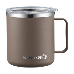 Insulated Coffee Mug with Handle and Lid, Stainless Steel Travel Tumbler, Double Wall Vacuum, 17oz, Black