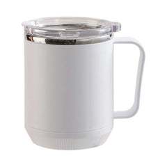 Insulated Coffee Mug with Handle and Lid, Stainless Steel Travel Tumbler, Double Wall Vacuum, Black, 17oz