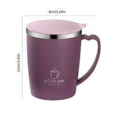 Insulated Coffee Mug with Lid and Handle, Stainless Steel Travel Tumbler, Double Wall Vacuum, 17 oz, Black