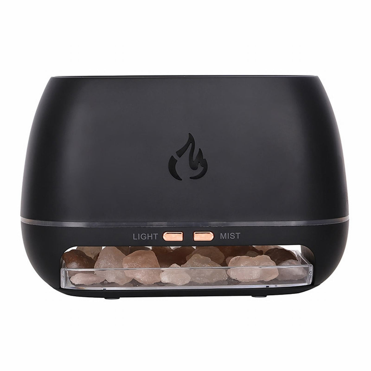 3 in 1 Himalayan Salt Rock Scent Diffuser, Salt Rock Lamp with Hand Carved Real Wood Base for Office, Home Decor, Yoga, Black