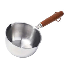 Stainless Steel Oil Strainer Pot with Wooden Handle Kitchen Cooking Oil Container Grease Storage Can for Kitchen Cooking