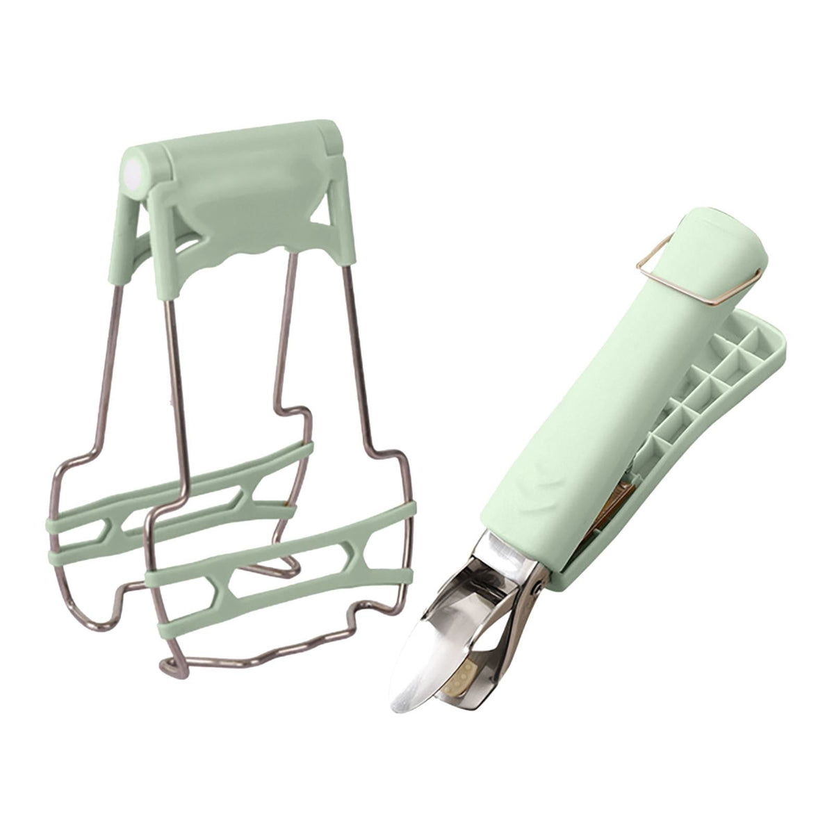 Anti Hot Bowl Clips, Stainless Steel Plate Clip Clamp Holder for Moving Hot Plates or Bowls from Microwave Oven, Kitchen Cooking Tongs for Kitchen, Green