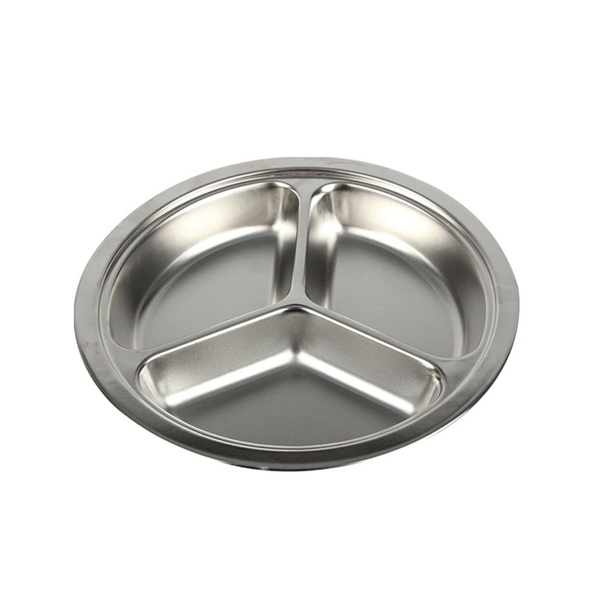 Stainless Steel Divided Toddler Plate, 3 Compartment Baby Feeding Dishwasher Safe Plates, 2 Size A