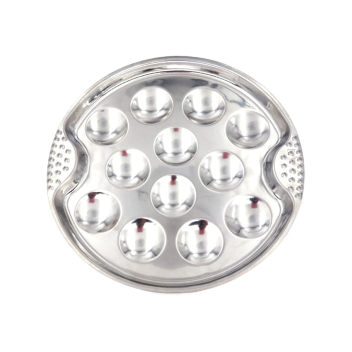 Stainless Steel Escargot Plate 12 Holes, Round Snail Baking Dish Seafood Plate for Home Restaurant Kitchen