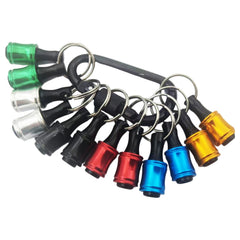 12Pc Screwdriver Bit Holder Keychain, Hex Shank Quick Release Drill Bit Extension Clip for Impact Driver, 15x10x2cm Black