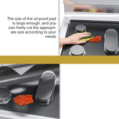 1Pcs Gas Stove Protector Cover Liner 5 Burners Stove Top Kitchen Accessories Mat, 41.5x62cm Black