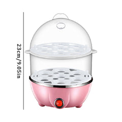 1 Pack Egg Steamer Electric Double Layer Egg Cooker Multifunction Breakfast Machine Stainless Steel with Cooking Trays, Blue