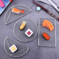 1 Pack Stainless Steel Barbecue Grill Net, Outdoor Cooking Wire Rack for Grilling, Tempura and Fried Food Draining