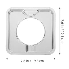 2Pcs Square Gas Range Pans Stainless Steel Drip Catching Trays for Cookers