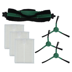Vacuum Cleaner Replacement Parts Kit Compatible with Roomba Combo Essential Y0140 Y0110 Y0112 Q0120, 1 Main Brush 3 Side Brushes 3 Filters
