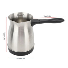 5 to 6 Cup Electric Turkish Greek Coffee Maker Machine, Stainless Steel Coffee Pot, 600ML