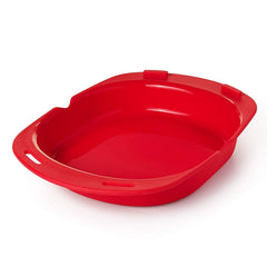Silicone Omelette Maker Microwave Oven Non Stick Egg Roll Baking Pan, Red