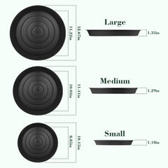 3 Sizes Round Stepping Stone Molds for Concrete, Plastic Cement Mold for Garden Walkway Pavement Casting, 10 11.4 12.6 Inch, Black