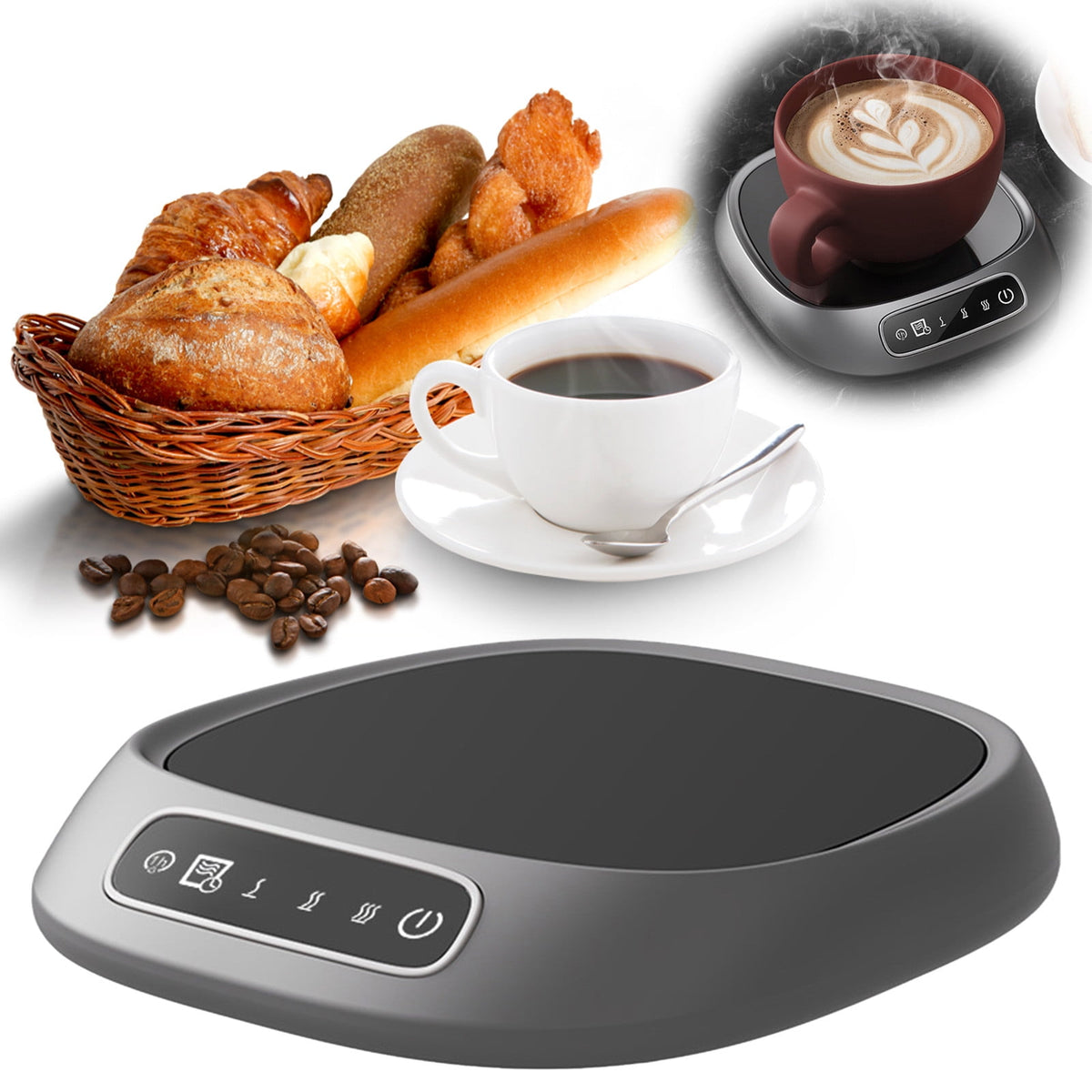 Coffee Mug Warmer for Desk, Electric Cup Warmer Plate with 3 Temperature Settings, Beverage Warmer Heating Plate for Coffee Milk Tea, for Office Home Use