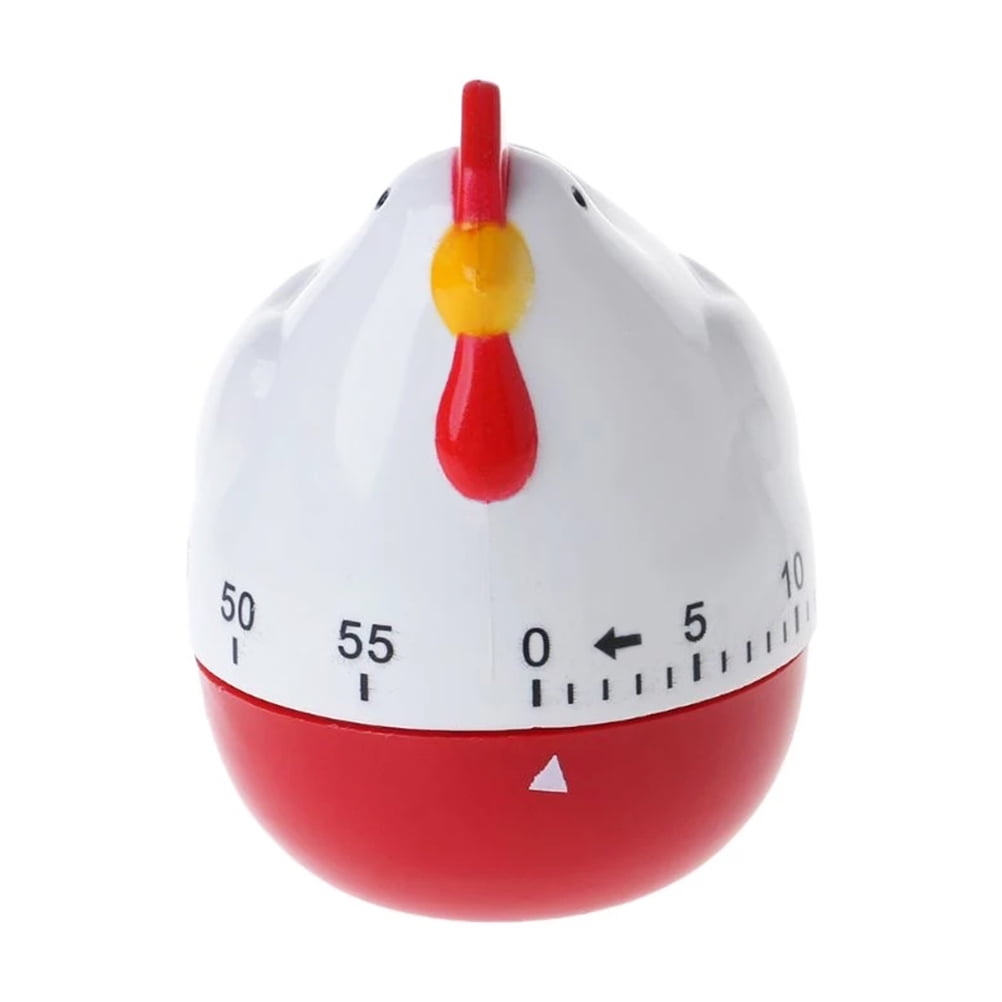 Chicken Kitchen Timer, Mechanical Countdown Cooking Alarm for Baking Eggs Kids Chef Reminder 60 Minutes Manual Wind Up