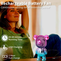 Handheld Mini Fan Personal USB Rechargeable Battery Powered Handy Fan with 3 Speeds Adjustable for Home, Outdoor, Office, Travel