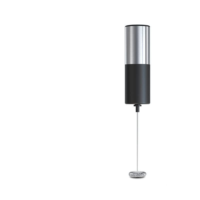 Electric Battery Powered Foam Maker For Coffee Durable Mini Drink Mixer Food Grade Material, Silver + Black