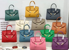 2025 - Euro-american Elegant Lychee Leather Shoulder Bag- Birkin 30- Color Purple