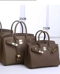 2025 - Euro-american Elegant Lychee Leather Shoulder Bag- Birkin 30- Color Purple