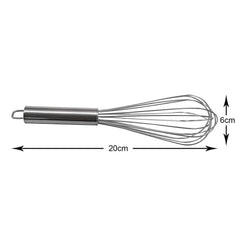 8 Inch Mini Stainless Steel Manual Hand Whisk Handheld Egg Beater Mixer Household Kitchen Utensil for Whipping Cream Egg Stirring Cake Baking