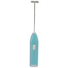 White electric milk frother, handheld coffee stirrer, portable milk frother, suitable for lattes, cappuccinos, and home use as a whipping iron/whip.