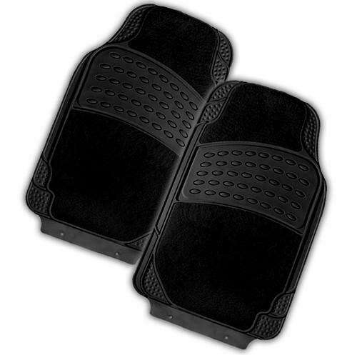 Colossus 2 Piece Rubber/Carpet Car Mat Black