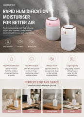 2 Pack Water Drop Humidifier 220ML White, Xmas Gift Pair