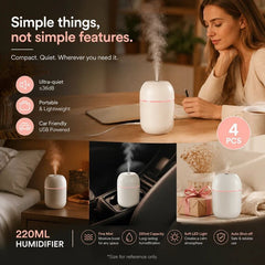 4 Pack Water Drop Humidifier Glacier White, Decor Gift Pack