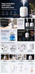 4 Pack Water Drop Humidifier Glacier White, Decor Gift Pack