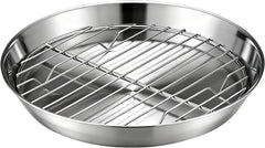 Baking tray for air fryer - Air fryer baking pan - Air fryer accessories - Baking tray with rack - Made of 304 stainless steel - 20 cm