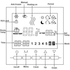 Digital Heating Thermostat 2-Wire Connection with Programming 6 Working Days and 2 Weekend Periods