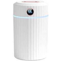 Air Humidifier, Silent Ultrasonic Humidifier with Thermo-Hygrometer, Dual Nozzle, 36 Hours of Operation Time, Automatic Shut-Off, 7 LEDs, 2 L