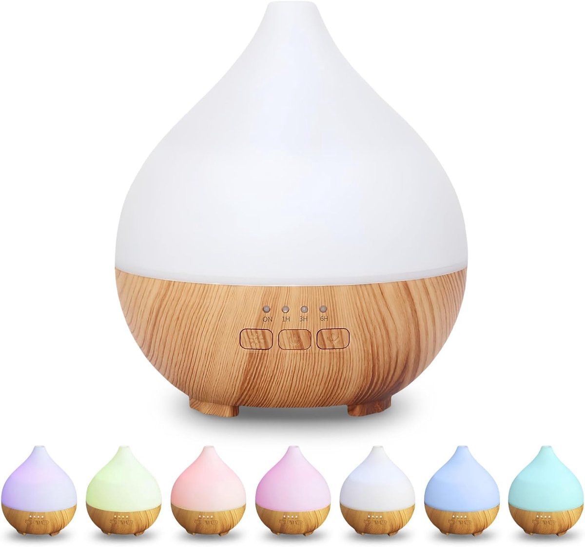 Aromatherapy Essential Oil Diffuser 100ml, Ultrasonic Aroma Diffuser with 7 Color LED Lights and Auto-Off Function, Wood Grain Humidifier for Home Office