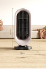 Desktop Vertical Space Heater with Remote Control, Fast Heating PTC Electric Fan Heater, Portable Mini Winter Electric Space Heater for Bedroom Office Home Indoor Heating（Black & Gold）