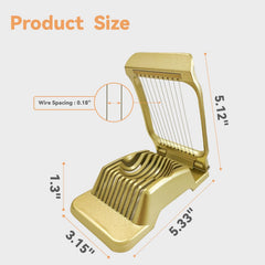 Egg Slicer for Hard Boiled Eggs Heavy Duty, Egg Cutter for Soft Fruit Food Mushroom Gold