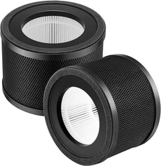 2 Pack HEPA Replacement Filter, Compatible with TaoTrics TT-AP001 and VAVA VA-EE014, 3-in-1 HEPA and Activated Carb Filter