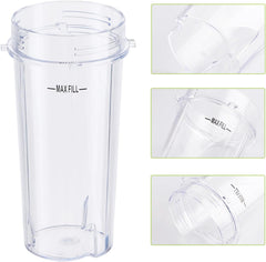 Replacement16oz Blender Cup for Ninja,Single Serve Blender Cup With Lids Set For BL770 BL780 BL660 BL740 BL810 Nutri Ninja Series Blenders (2-pack)