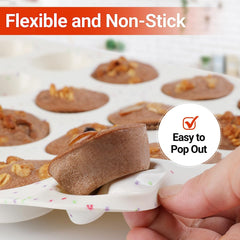 Silicone Mini Muffin Pan 24 Cups & Silicone Jumbo Muffin Pan 6 Cups