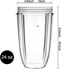 Replacement Cups for Nutribullet Replacement Parts 24oz Blender Cups Compatible with NutriBullet 600w and 900w Blender