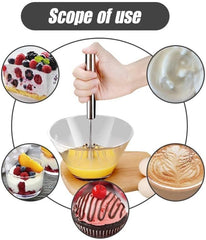 Stainless Steel Whisk, Egg Whisk Hand Push Rotary Whisk Blender, Hand Push Mixer Stirrer Tool for Cooking Kitchen Home Egg Milk (1PCS)